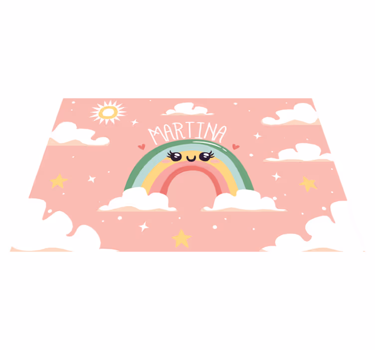 Tapis vinyle personnalisé jolie scène arc-en-ciel - TenStickers