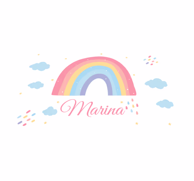 Tapis vinyle personnalisé arc-en-ciel vibrant sur mesure - TenStickers