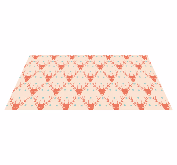 Tapis vinyle noël motif de cerf festif - TenStickers