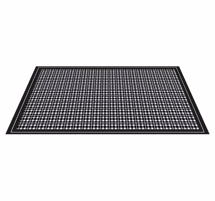Tapis vinyle chambre motif à carreaux gris - TenStickers