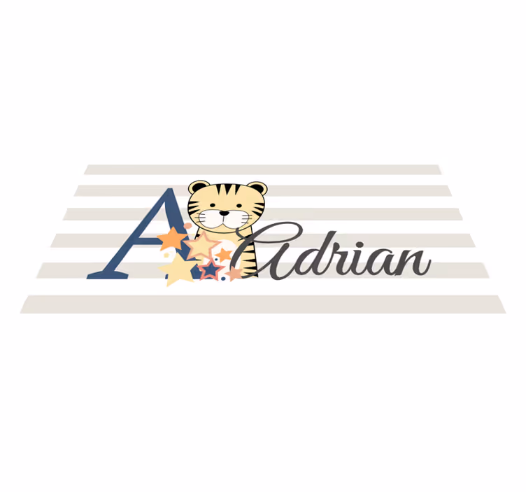 Tapis vinyle bébé bébé tigre à rayures personnalisé - TenStickers