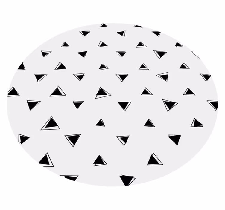 Tapis vinyle géométrique triangles noirs monochromes - TenStickers