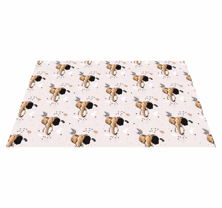 Tapis vinyle motif animal jeu de motifs d'éléphant - TenStickers