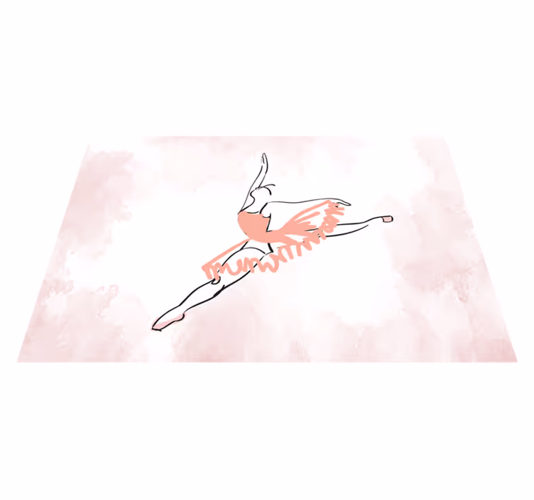 Tapis vinyle ado contour de danseuse aquarelle - TenStickers