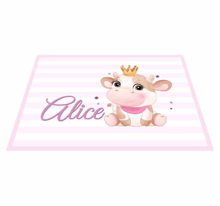 Tapis vinyle personnalisé vache mignonne - TenStickers