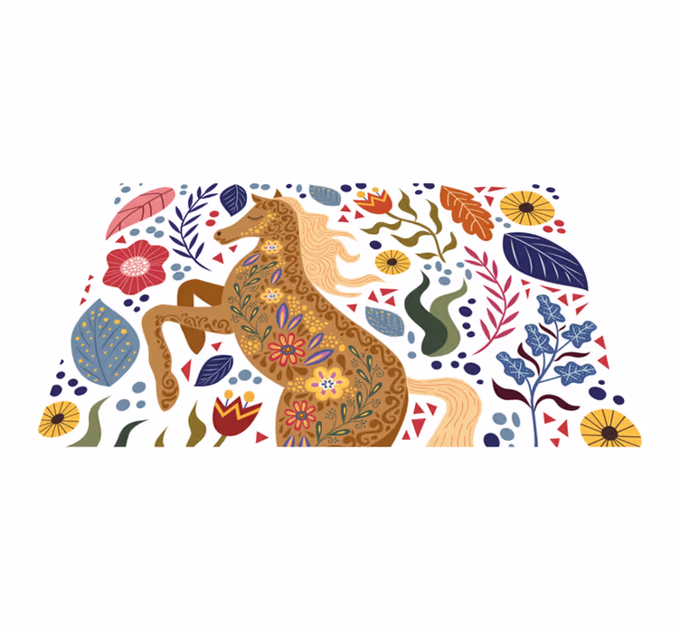 Tapis vinyle animal œuvre de cheval majestueux - TenStickers