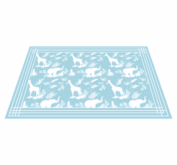 Tapis vinyle bébé scène de safari dans la jungle - TenStickers