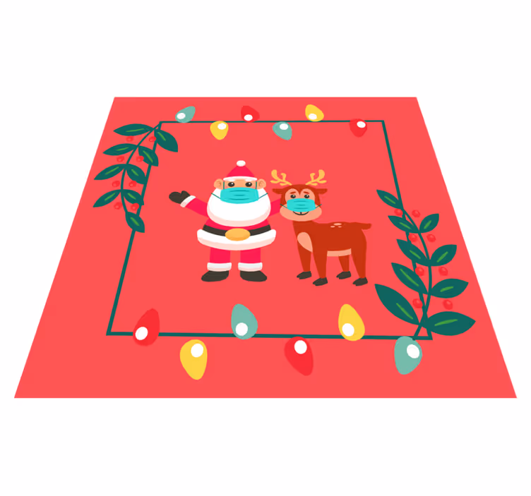 Tapis vinyle noël santa avec masque - TenStickers