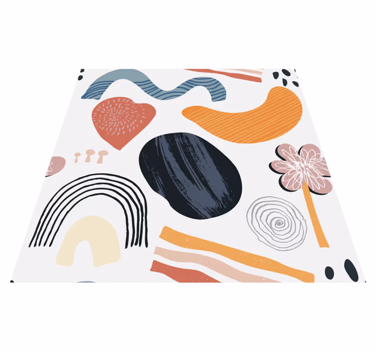 Tapis vinyle design moderne ensemble de formes abstraites - TenStickers
