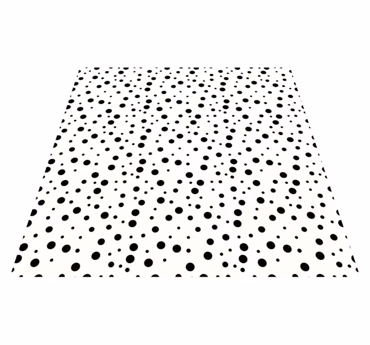 Tapis vinyle rayures motif à pois noirs - TenStickers
