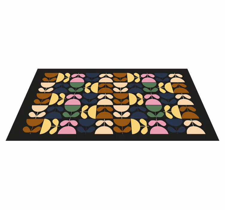 Tapis vinyle carreaux de ciment motifs de feuilles vibrants - TenStickers