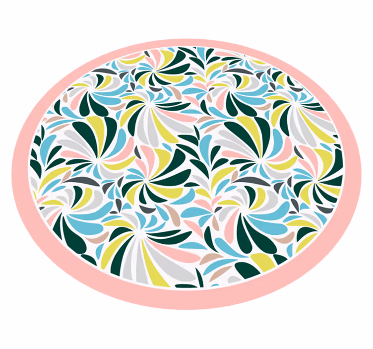 Tapis vinyle bébé tourbillons floraux colorés - TenStickers