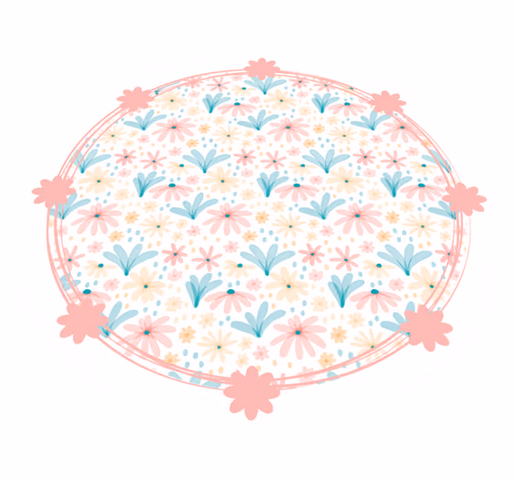 Tapis vinyle plantes motif de floraison douce - TenStickers