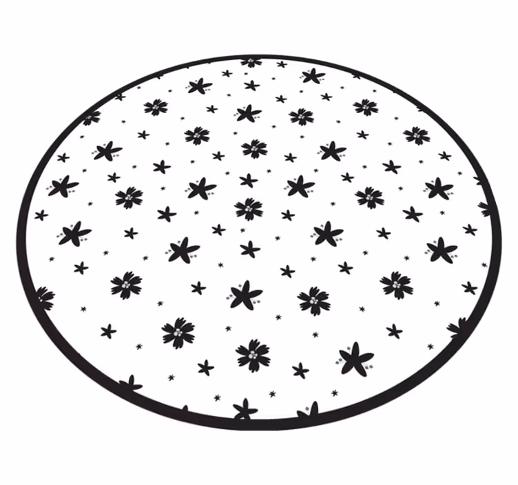Tapis vinyle plantes motif étoile florale - TenStickers