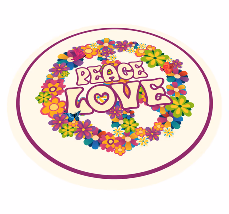 Tapis vinyle plantes message de paix - TenStickers
