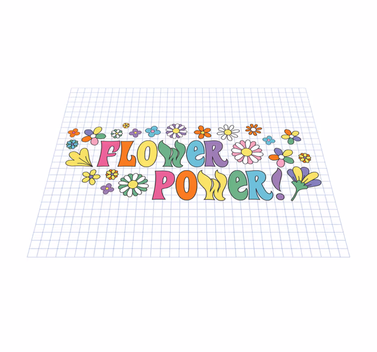 Tapis vinyle plantes conception de flower power - TenStickers