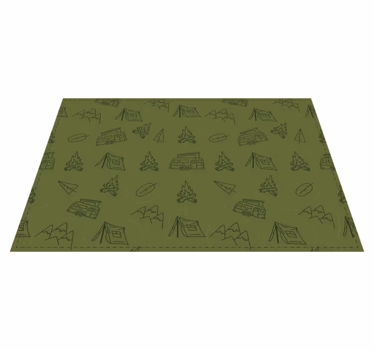Tapis vinyle nature thème aventure camping - TenStickers