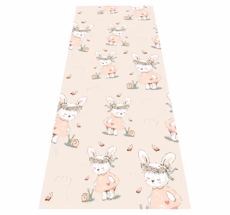 Tapis vinyle bébé personnages de lapin mignons - TenStickers