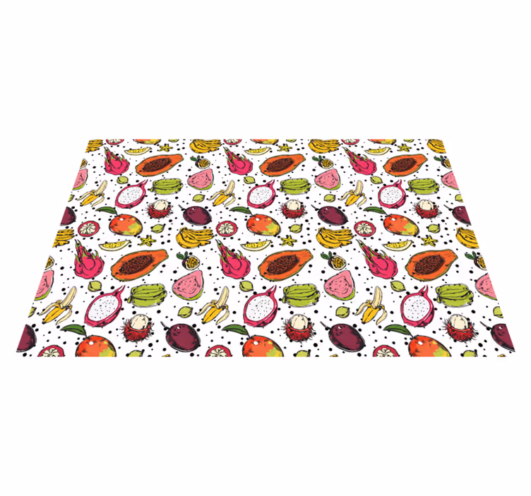 Tapis vinyle plantes motif fruits tropicaux - TenStickers