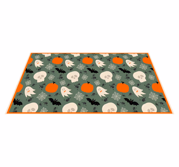 Tapis vinyle pour halloween motif de citrouille effrayant - TenStickers