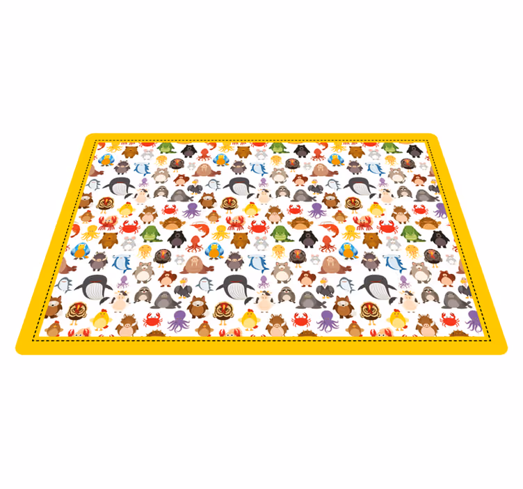 Tapis vinyle animal personnages animaux mignons - TenStickers