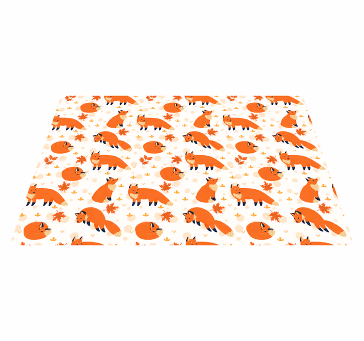 Tapis vinyle bébé adorables motifs de renard - TenStickers