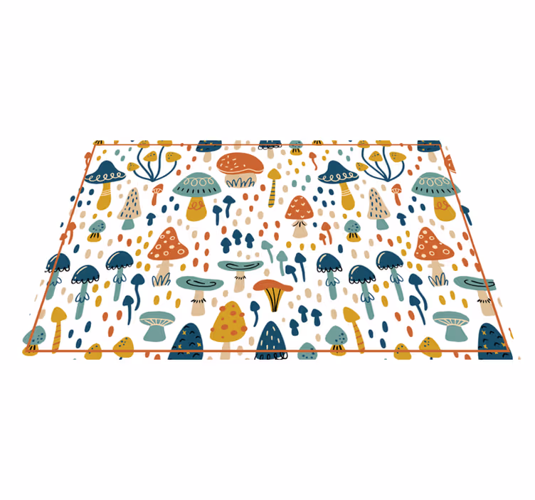 Tapis vinyle pour enfants thème de champignons colorés - TenStickers