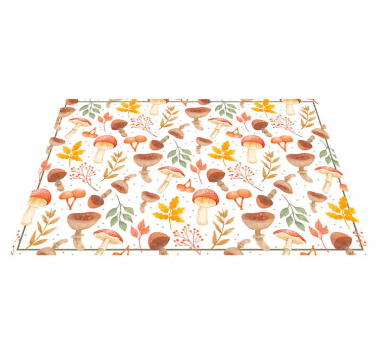 Tapis vinyle nature éléments de champignons colorés - TenStickers