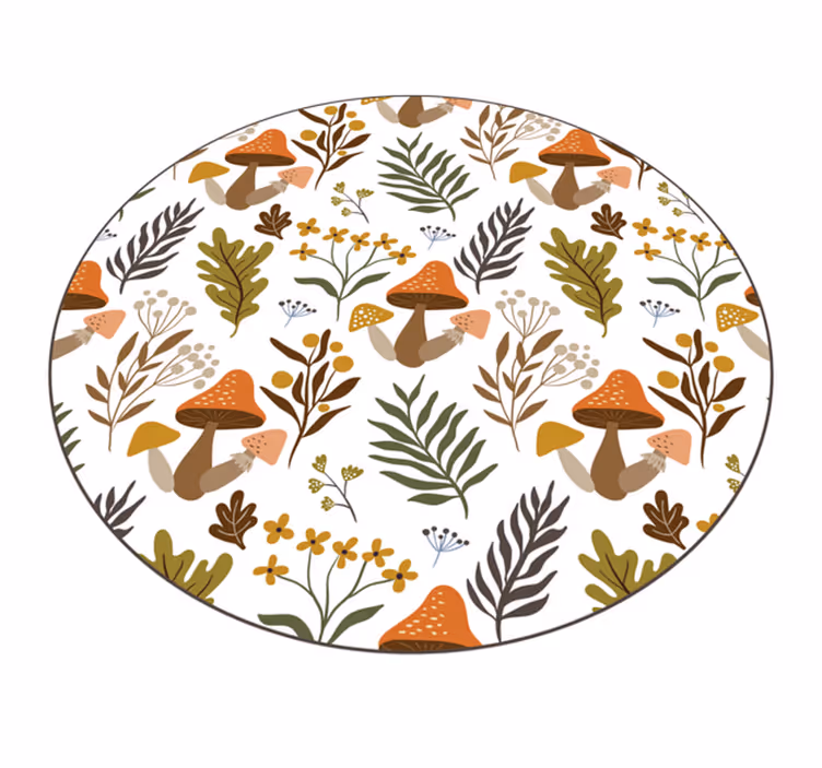 Tapis vinyle plantes ravissant motif de champignon - TenStickers