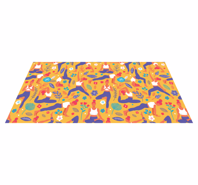 Tapis vinyle ado motifs de yoga vibrants - TenStickers