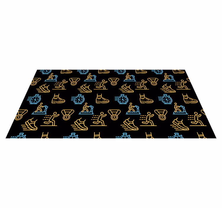 Tapis vinyle ado modèle d'icônes de fitness - TenStickers