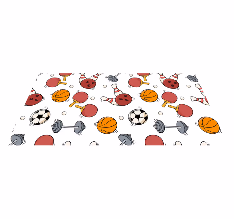 Tapis vinyle ado éléments sportifs amusants - TenStickers