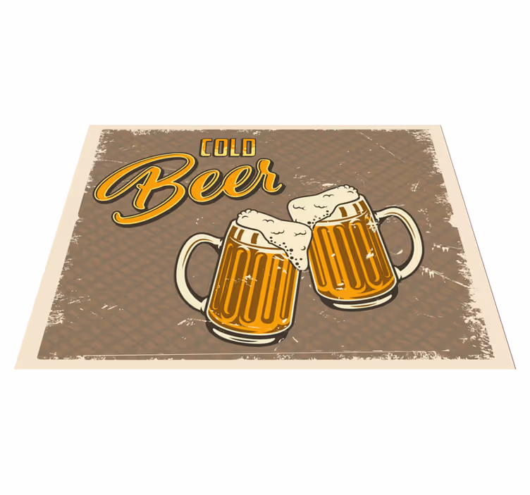 Tapis vinyle vintage chopes de bière froides - TenStickers