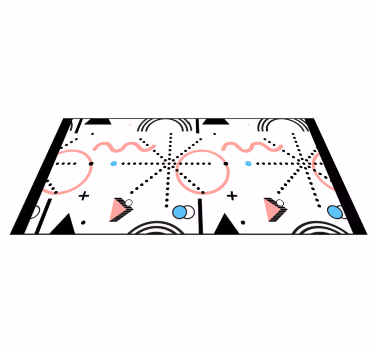 Tapis vinyle design moderne motif géométrique blanc - TenStickers