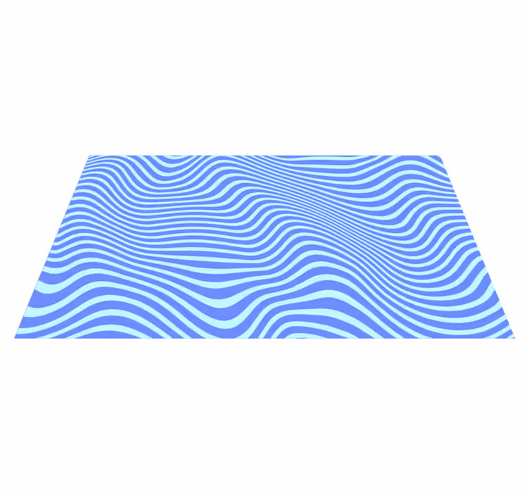 Tapis vinyle géométrique vagues bleues fluides - TenStickers