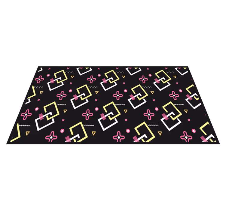 Tapis vinyle géométrique motifs modernes ludiques - TenStickers