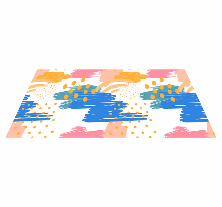 Tapis vinyle design moderne coups de pinceau colorés - TenStickers