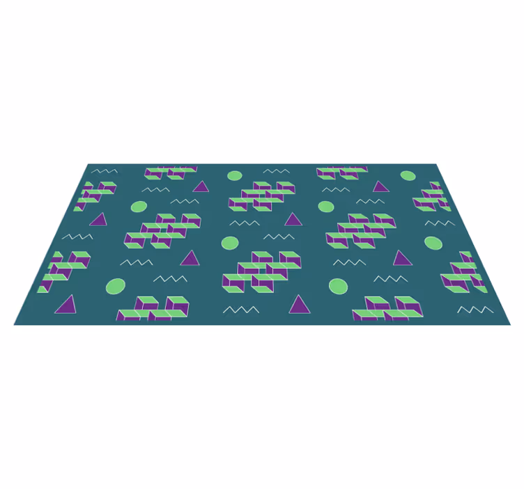 Tapis vinyle vintage formes de blocs colorés - TenStickers