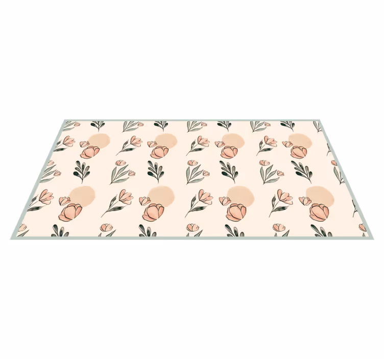 Tapis vinyle plantes nuances à motifs floraux - TenStickers