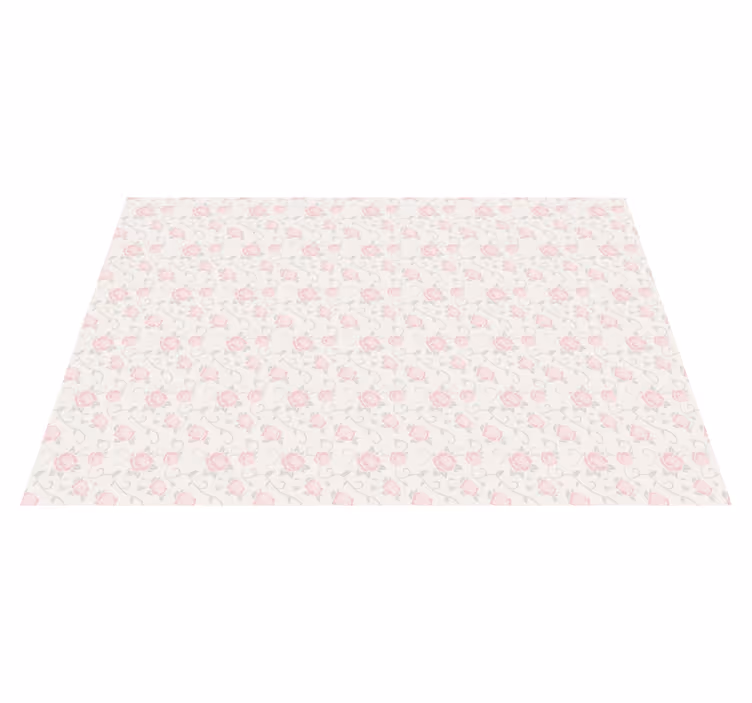 Tapis vinyle plantes motif de rose délicat - TenStickers