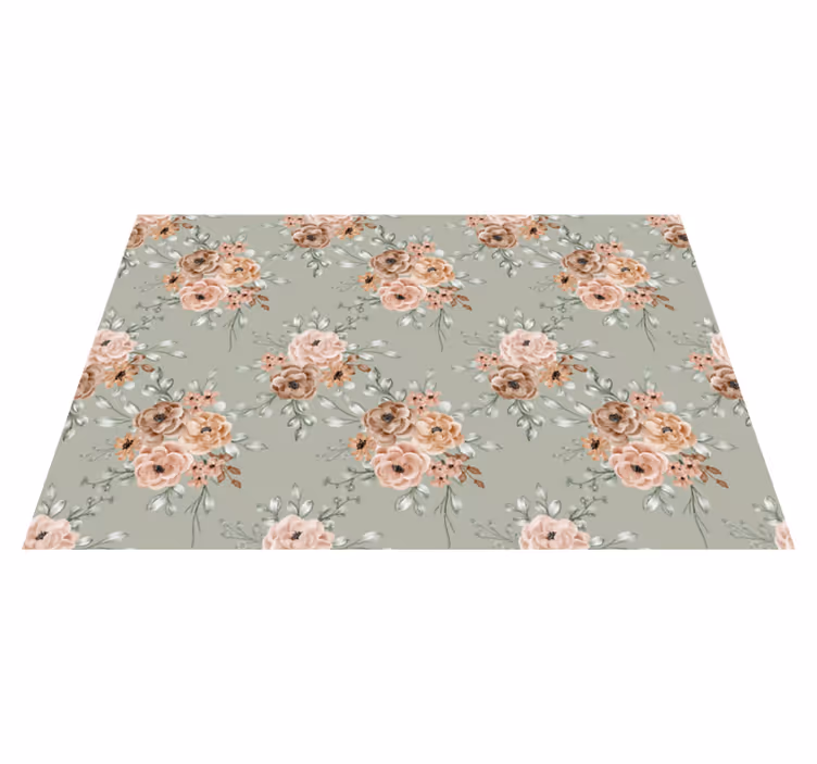 Tapis vinyle plantes motif aux couleurs pastel - TenStickers