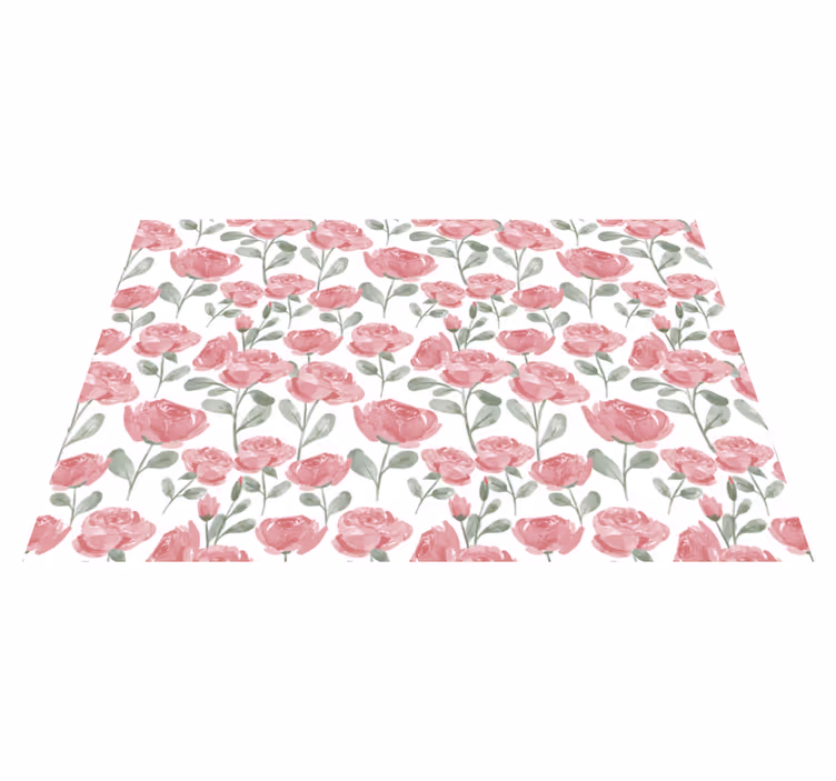 Tapis vinyle plantes motif botanique de coquelicots - TenStickers