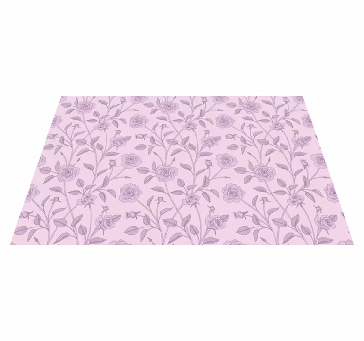 Tapis vinyle vintage roses violettes - TenStickers