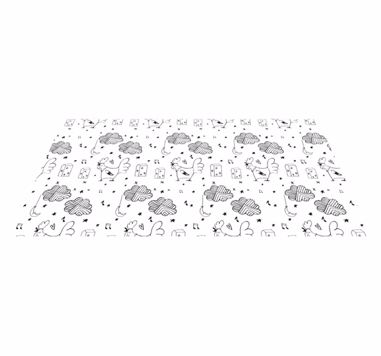 Tapis vinyle pour enfants conception de volaille minimaliste - TenStickers