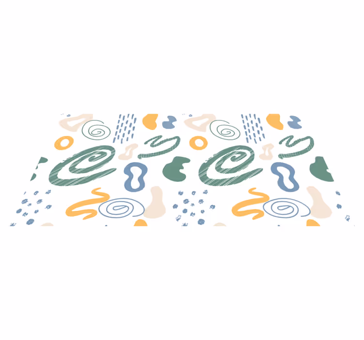 Tapis vinyle minimaliste motifs tourbillonnants abstraits - TenStickers