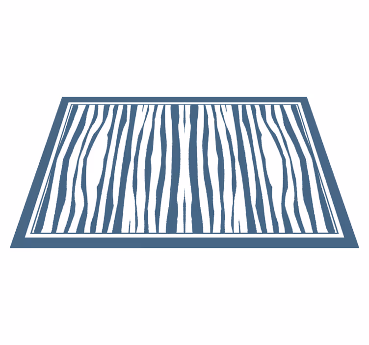Tapis vinyle motif animal rayures zébrées bleues - TenStickers