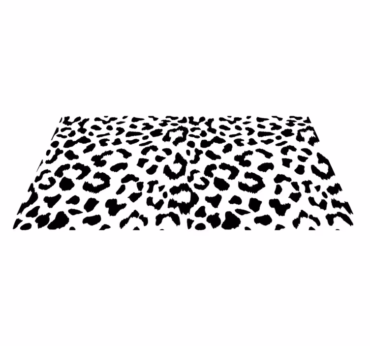 Tapis vinyle motif animal léopard noir - TenStickers