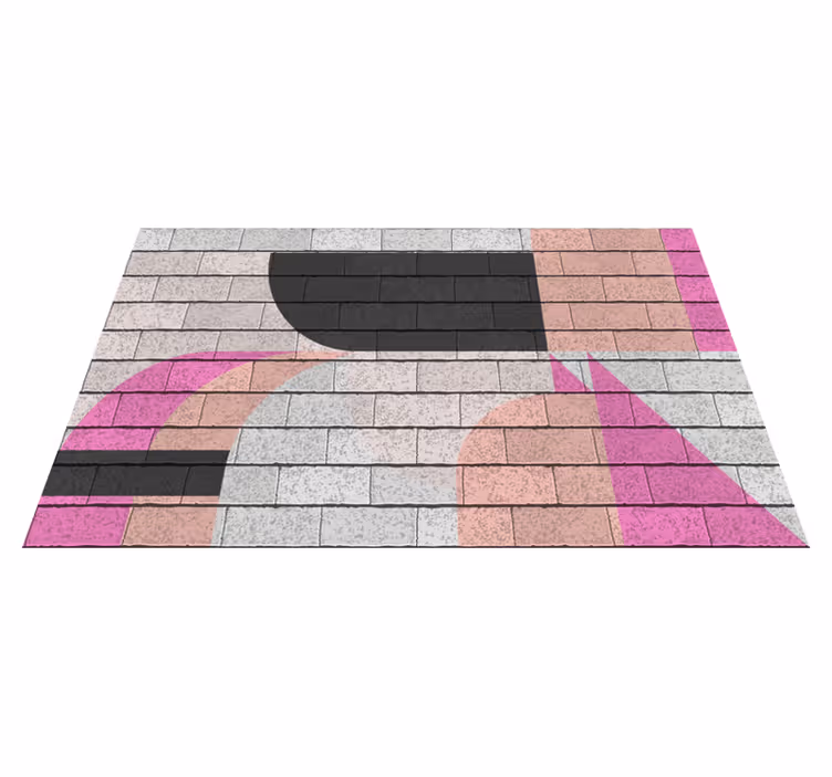 Tapis vinyle géométrique segments de couleurs conceptuels - TenStickers