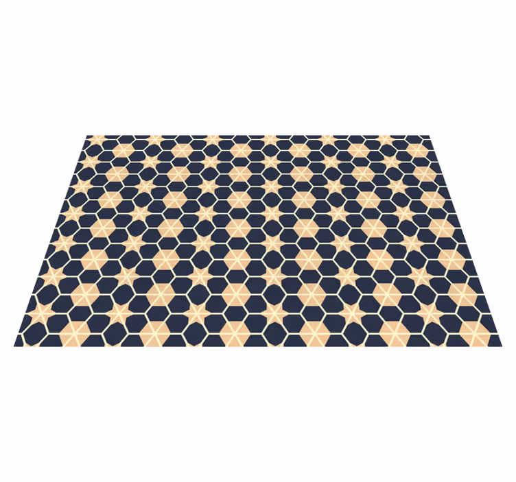 Tapis vinyle géométrique motif étoile hexagonale - TenStickers