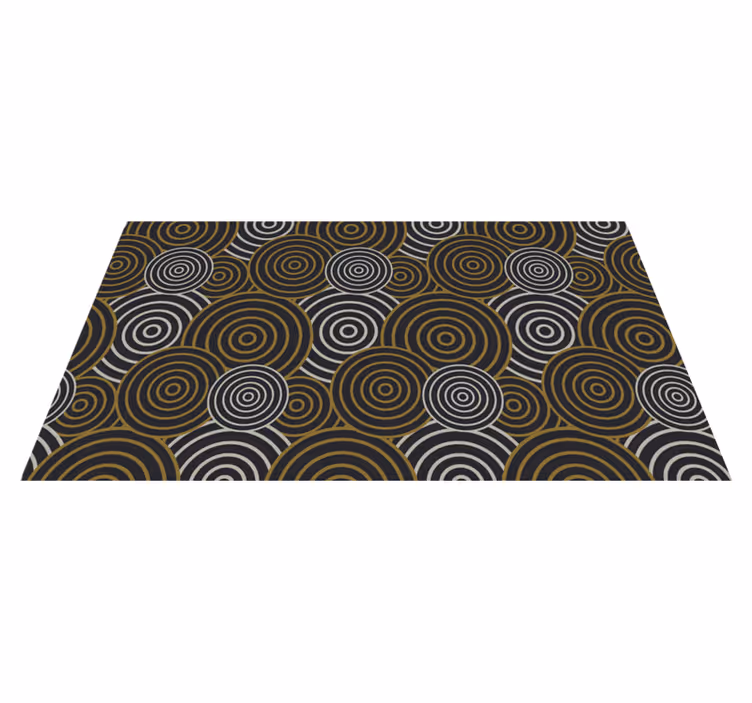 Tapis vinyle géométrique cercles en contraste - TenStickers
